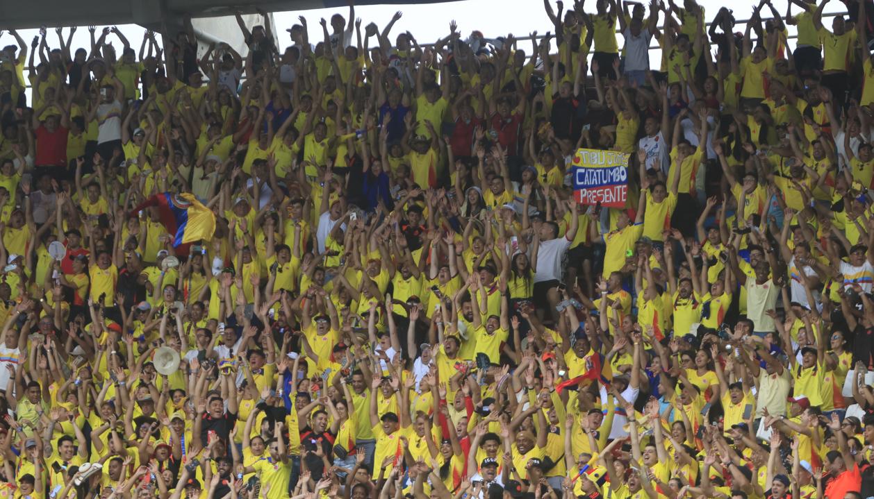 Los hinchas de la selección en el Metropolitano.