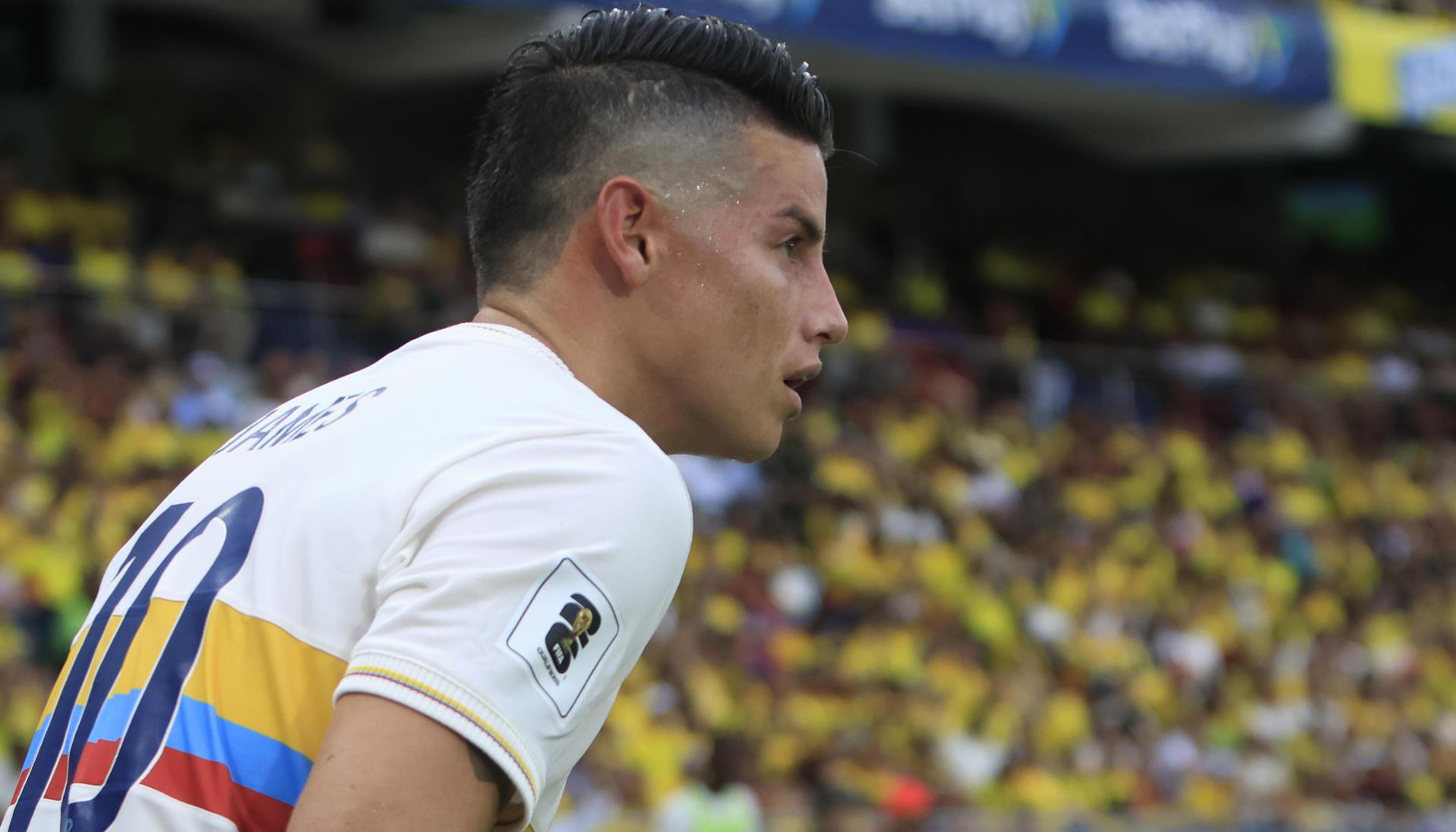 James Rodríguez en el partido contra Chile.