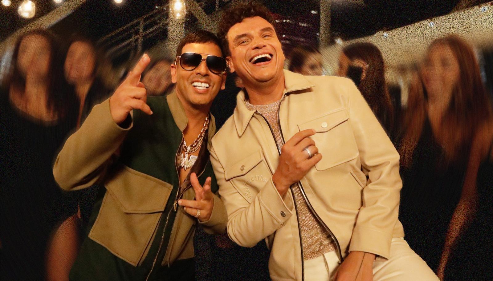 Tito 'El Bambino' y Silvestre Dangond, durante el video la canción.