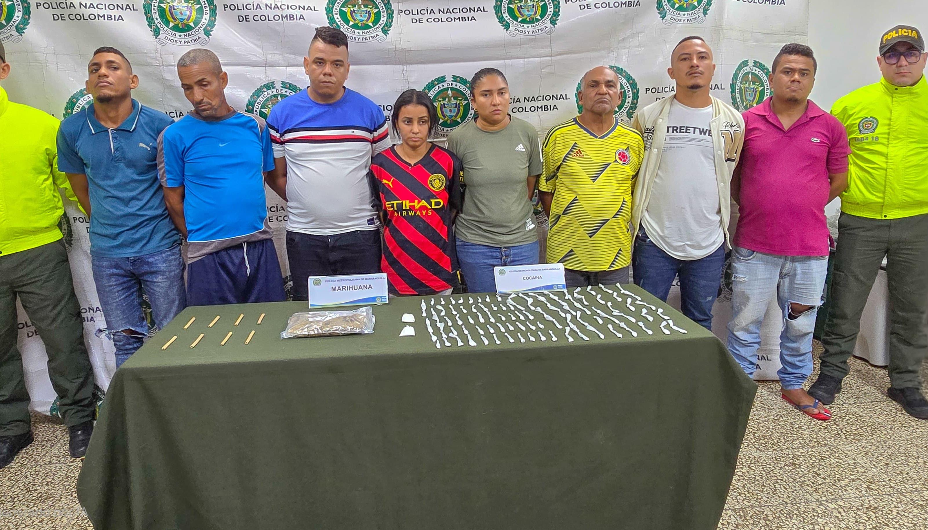 Presuntos expendedores de estupefacientes con injerencia en zona norte de Barranquilla.