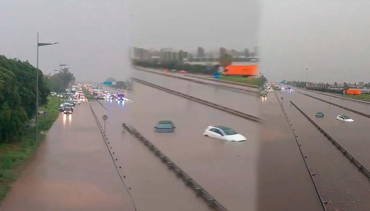 Inundaciones por lluvias torrenciales en Barcelona.