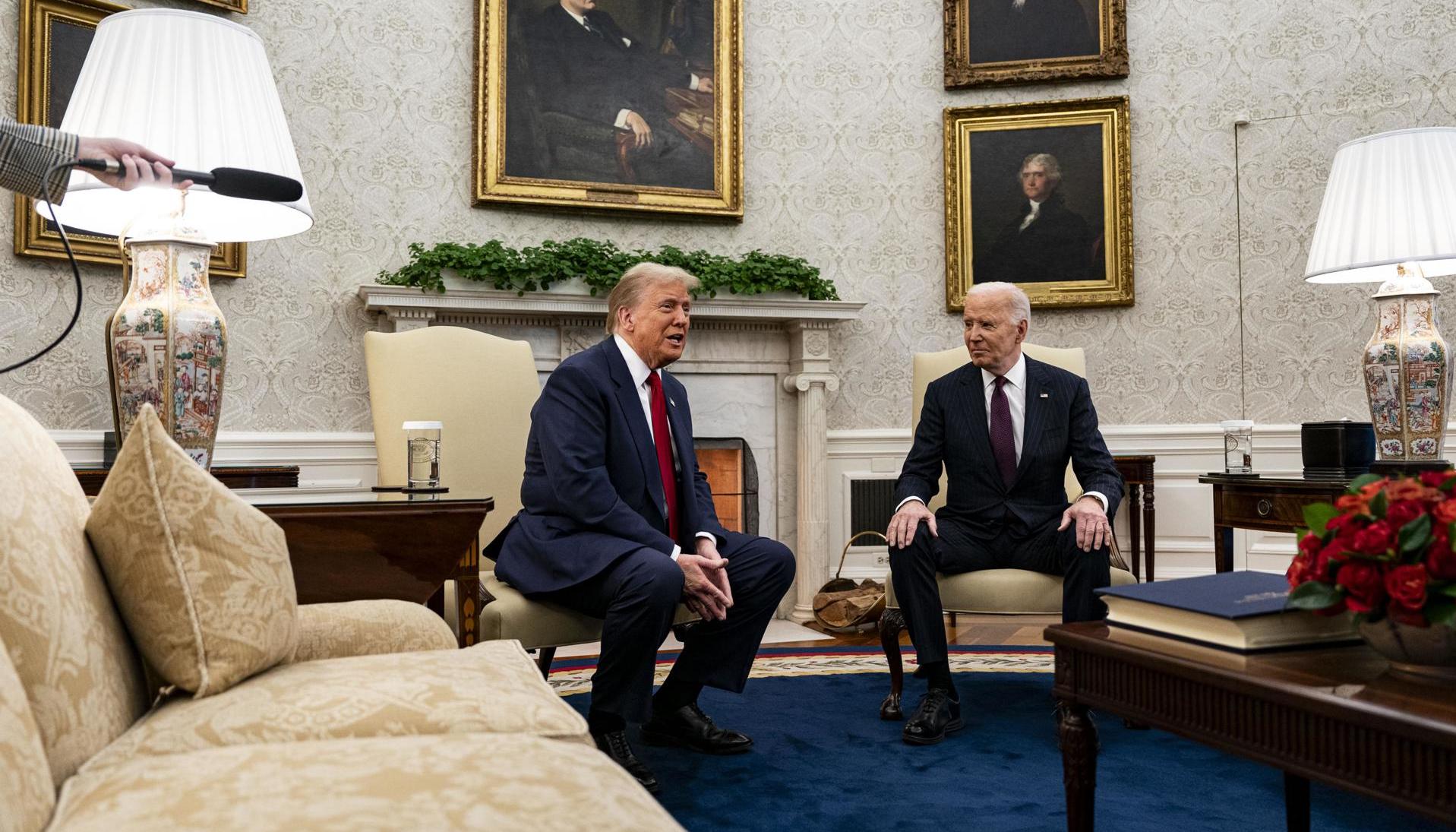 Reunión entre Donald Trump y Joe Biden.