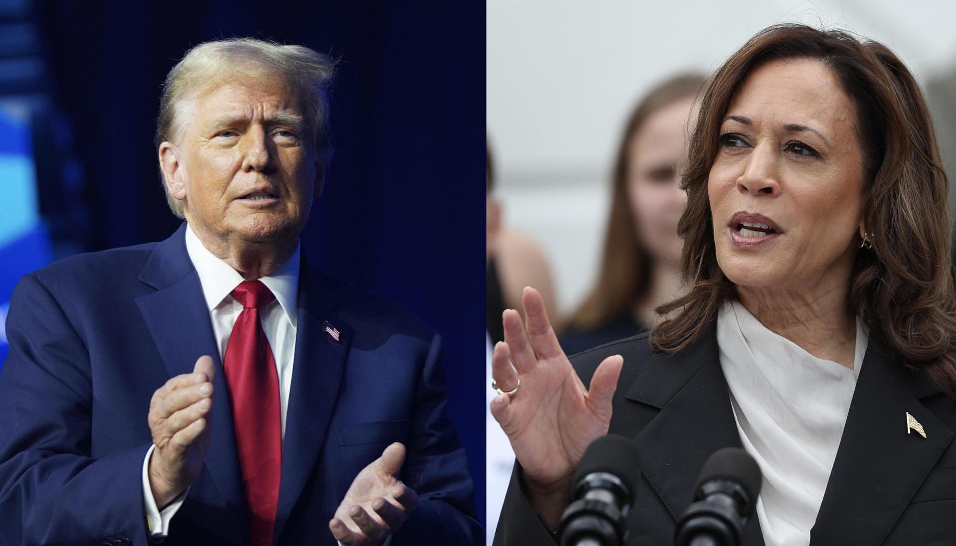 Donald Trump y Kamala Harris. 