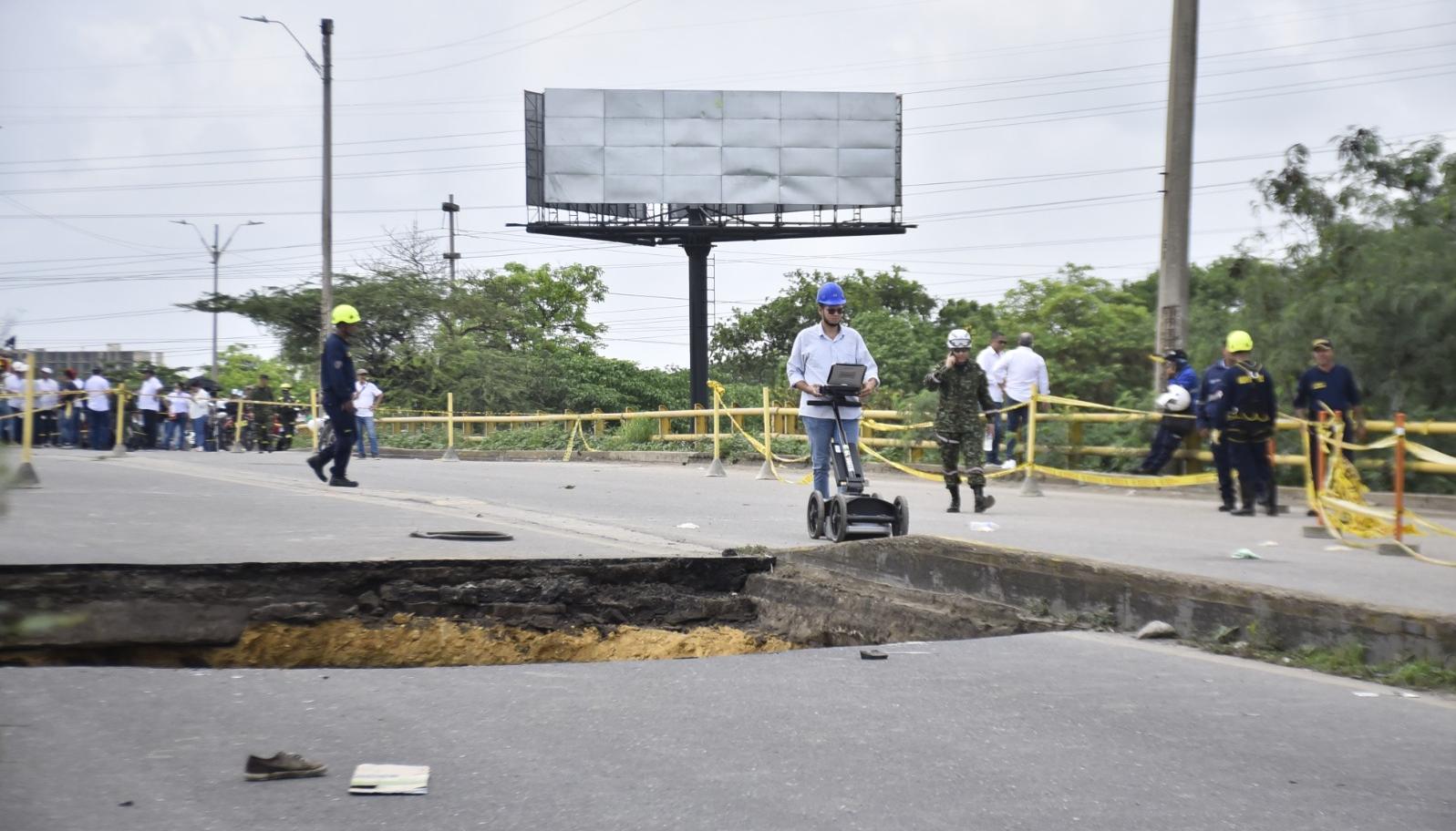 Puente de la Calle 30 después de la tragedia.