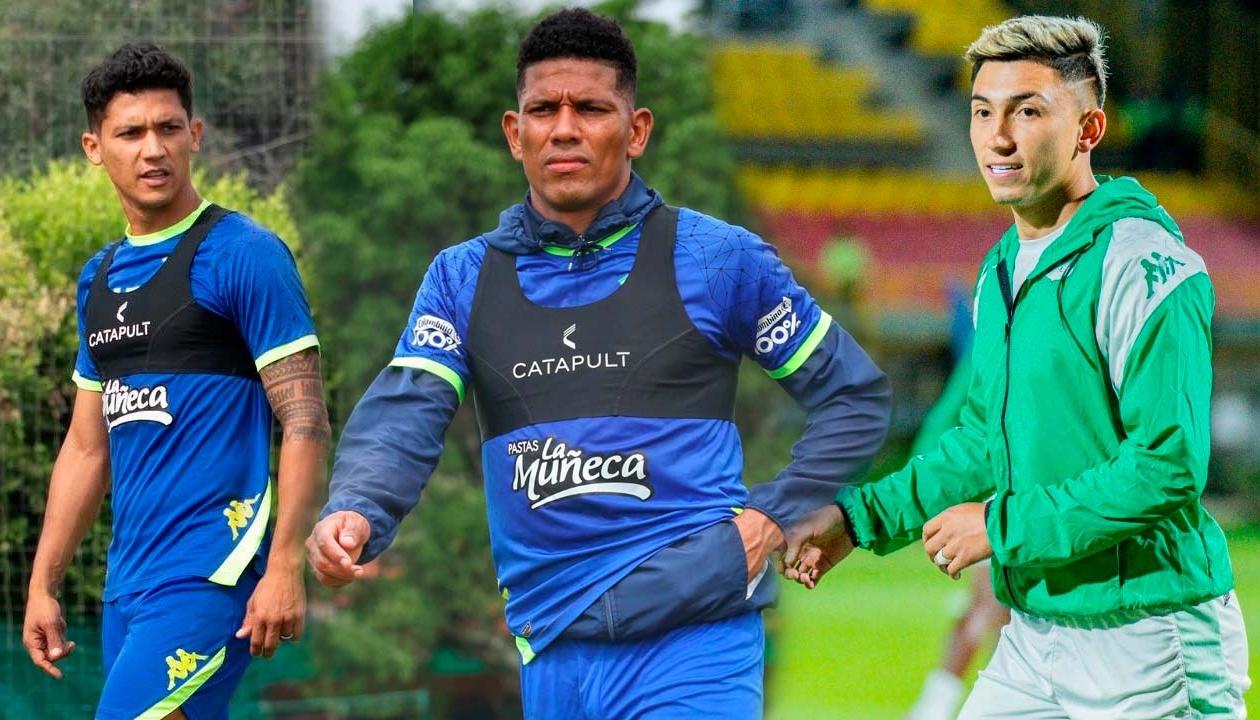 Fredy Montero, Alexander Mejia y Fabián Ángel, jugadores que salen del Deportivo Cali.