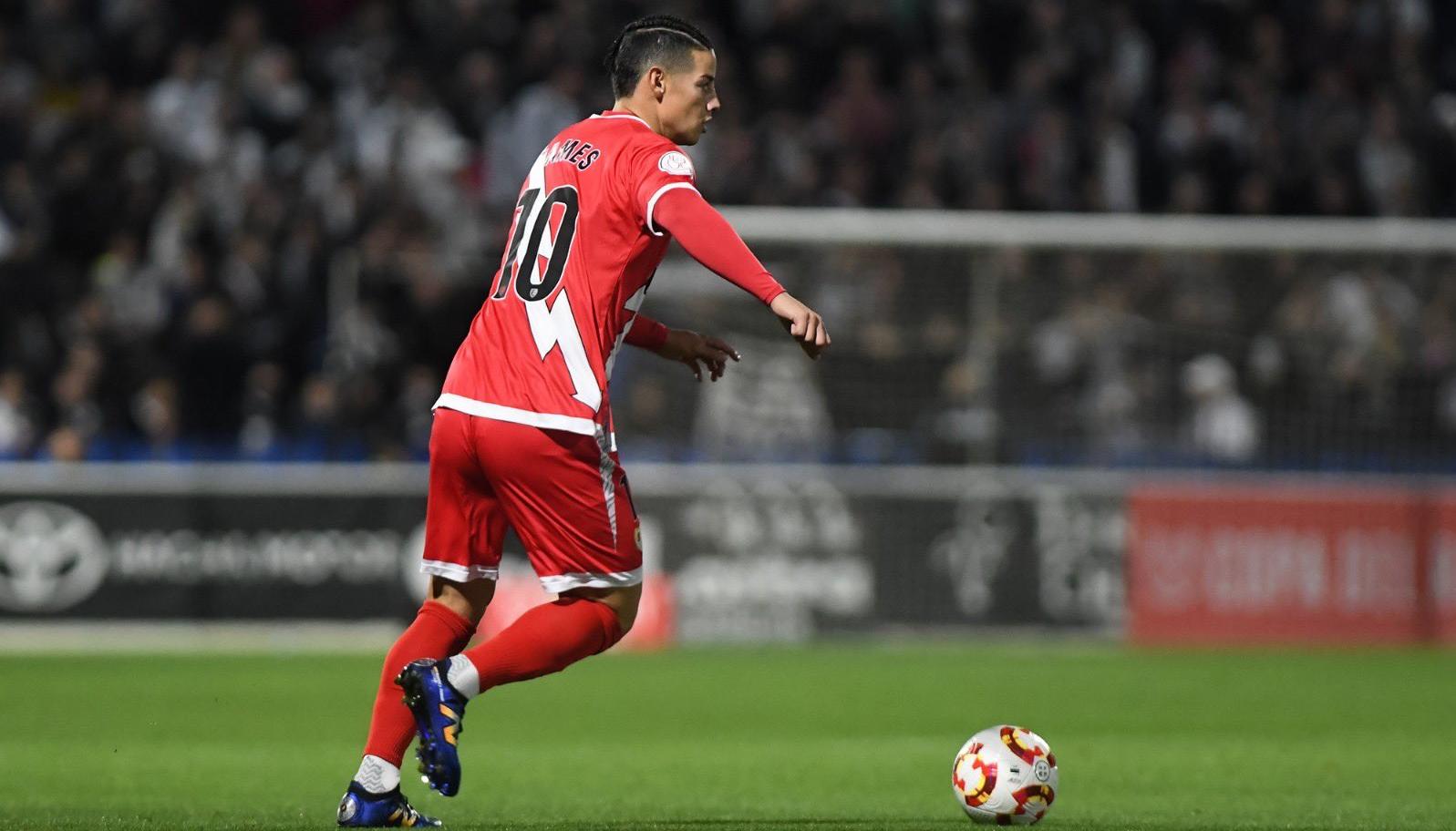 James Rodríguez ha jugado seis partidos de Liga y uno de Copa del Rey con el Rayo Vallecano. 