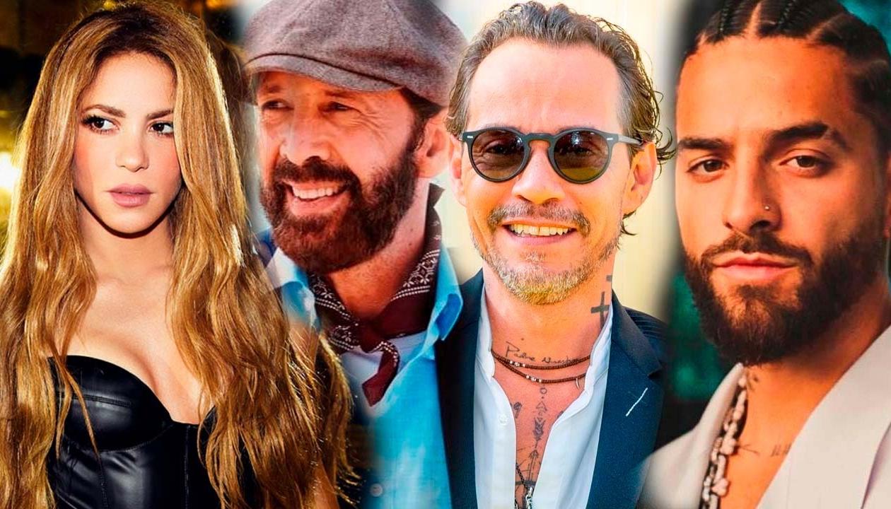 Shakira, Juan Luis Guerra, Marc Anthony y Maluma, en la nómina de artistas. 