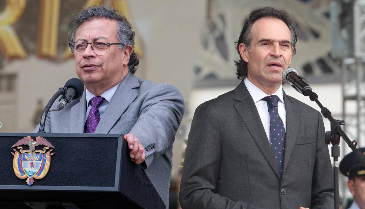 El Presidente Gustavo Petro y alcalde de Medellín, Federico Gutiérrez.