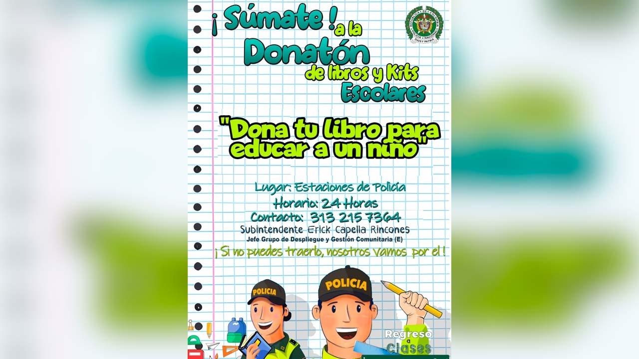 Donación de libros y útiles escolares.