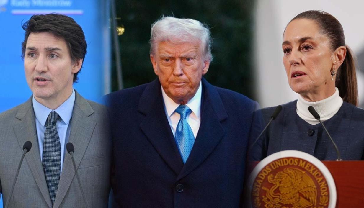 Trudeau, Trump y Sheinbaum.