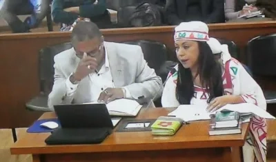 Oneida Pinto, exgobernadora de La Guajira durante audiencia.