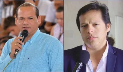 El Gobernador de Guainía, Javier Eliécer Zapata Parrado, y el exgobernador Óscar Armando Rodríguez Sánchez.