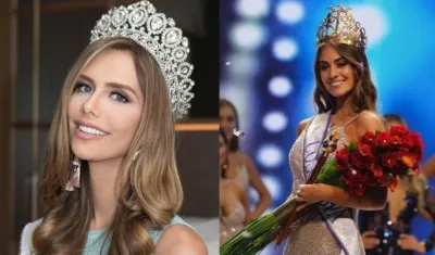 Miss España, Angela Ponce, y Miss Colombia, Valeria Morales.