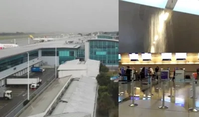 El aeropuerto estuvo cerrado por una hora debido a las fuertes lluvias.