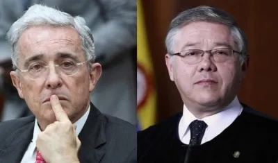 El Senador Álvaro Uribe y el presidente de la Corte Suprema de Justicia, José Luis Barceló.
