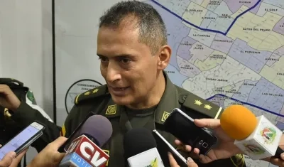 El Comandante de la Policía Metropolitana de Barranquilla, general Mariano Botero Coy