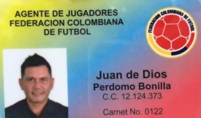 Juan de Dios Perdomo Bonilla, era agente de futbolistas.