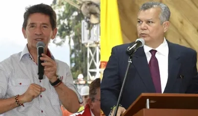 El Gobernador de Antioquia Luis Pérez Gutiérrez y el Director del IGAC Juan Antonio Nieto.