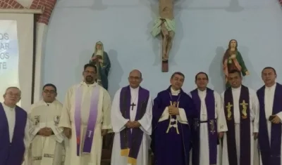 Los obispos reunidos en Puerto Carreño.