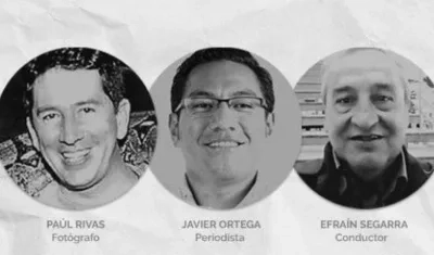 Equipo periodístico de El Comercio, secuestrado y asesinado por disidentes de las FARC.