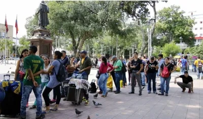 Ciudadanos venezolanos en Cúcuta. 