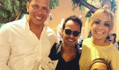 Alex Rodríguez, Marc Anthony y Jennifer Lopez.