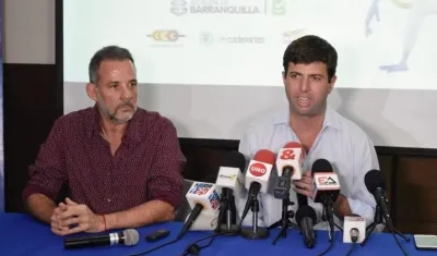 El secretario de Cultura, Juan José Jaramillo, y el director de los Juegos Centroamericanos, Daniel Noguera.