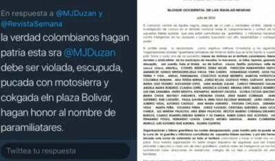 Las amenazas a los periodistas María Jimena Duzán, La Silla Vacía y Jineth Bedoya.