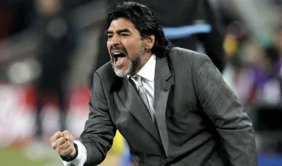 Diego Maradona en su primer ciclo como técnico de Argentina. 