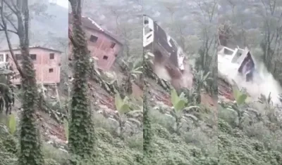 Casa en Guayabetal que quedó completamente destruida.