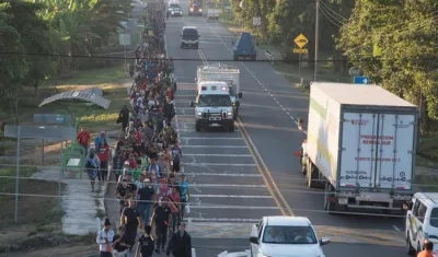  Integrantes de la caravana migrante proveniente de Honduras.