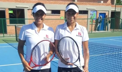 María Paulina Pérez y María Fernanda Herazo, ganadoras del oro en dobles femenino.