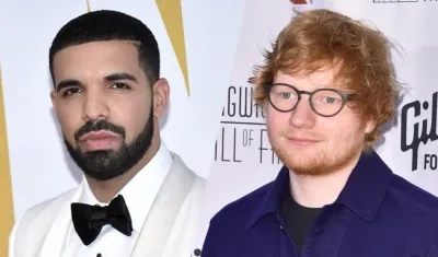 El rapero canadiense Drake y el cantante británico Ed Sheeran.