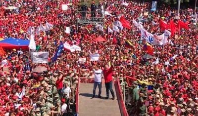 Concentraciones chavistas en el oeste de Caracas.