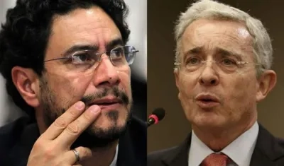Los senadores Iván Cepeda y Álvaro Uribe Vélez.