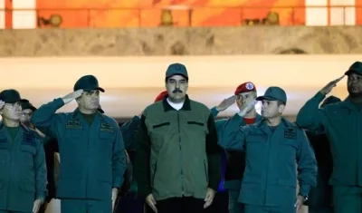 Nicolás Maduro en un acto de gobierno con miembros de las Fuerzas Armadas Bolivarianas de Venezuela.
