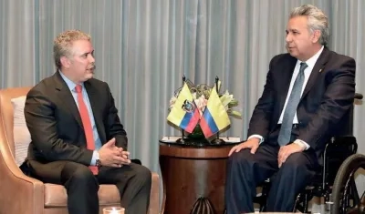 Presidentes de Colombia y Ecuador, Iván Duque y Lenín Moreno, respectivamente.