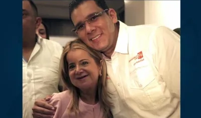 Federman Vizcaino con la candidata a la Gobernación Elsa Noguera De la Espriella.