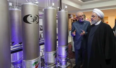 Hasan Rohaní, presidente de Irán, visitando plantas nucleares.