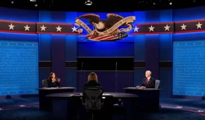 Debate de candidatos a la Vicepresidencia de EE.UU, Kamala Harris, izquierda, y Mike Pence, actual vicepresidente. 