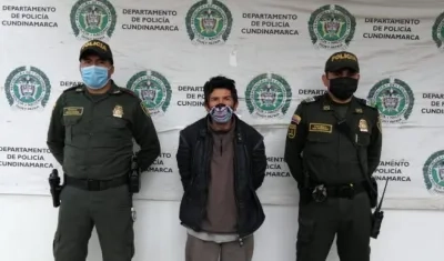 Amed Rodolfo Bayona Moncada tras ser capturado por la Policía. 