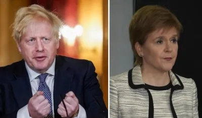 Primer ministro Boris Johnson y la ministra principal escocesa, la nacionalista Nicola Sturgeon.