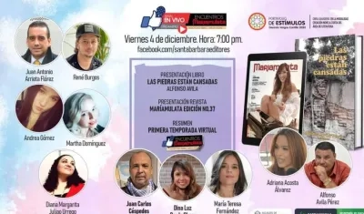 Participantes de lo que será este viernes el cierre de la temporada virtual de Encuentros MaríaMulata.