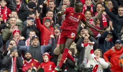 Mané celebra el gol del triunfo del Liverpool. 