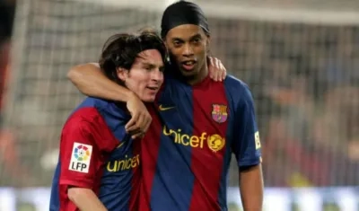 Lionel Messi y Ronaldinho.