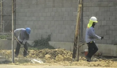 Trabajadores de la construcción en Barranquilla.
