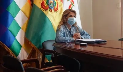 La presidenta interina de Bolivia, Jeanine Añez.