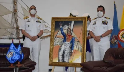 El retrato llamado “Un Destello de Gloria en el Lago de Maracaibo”, en honor a Almirante José Padilla López.