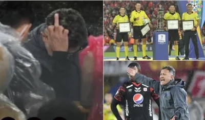 Juan Carlos Osorio le hizo el gesto a la tribuna. 