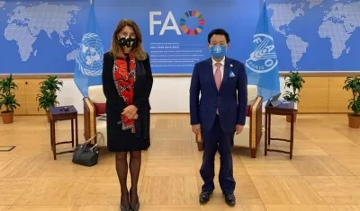 Martha Lucía Ramírez, vicepresidenta de Colombia, se reunió con  director de la FAO, Qu Dongyu. 